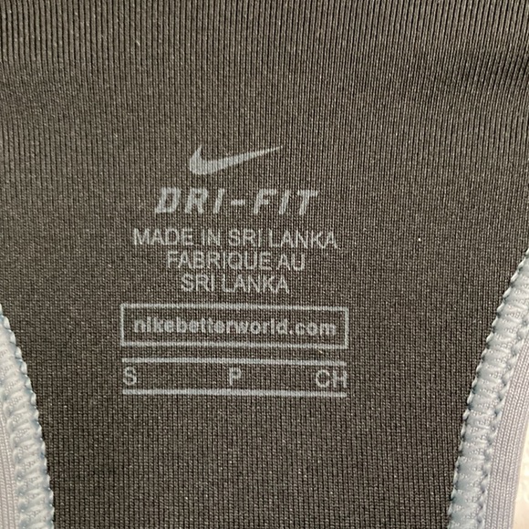 NIKE Dri Fit Gray Black Polka Dot Racerback Sports Bra Womens Small - Picture 8 of 13